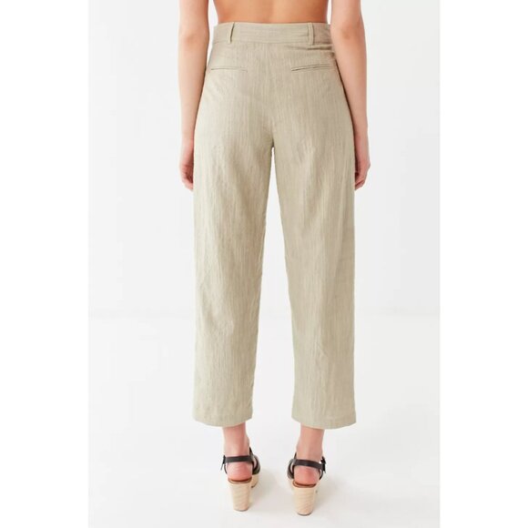 Urban Outfitters Maria Button-Fly Tapered Trouser, Taupe, Size 0 - Picture 3 of 4